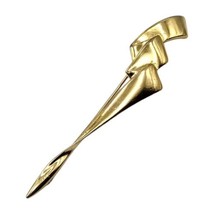 MJENT Signed Brooch Modern Abstract Design Regal Radiance Gold Tone - £7.08 GBP