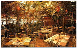 Kapok Tree Inn patio dining amid a tropical garden Clearwater Florida Postcard - £6.97 GBP