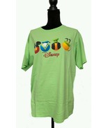 Ladie&#39;s T-Shirt, Lime Green with Cartoon Characters, Size L, Disney - $15.98