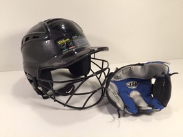 Wilson Sleek With Mask WTA5459 Youth 6-1/2 To 7-1/4 Black With Mitt - $19.99