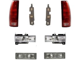 Headlights For Chevy GMC Truck Pickup 1990-1993 With Signal Tail Lights ... - $177.61