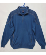 Paul &amp; Shark Yachting Pullover Sweater Mens L 1/4 Zip Blue Cotton Italy ... - £52.15 GBP