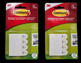 Two Command Picture Hanging Removable 1702ES Fasteners 5/8&quot; x 2 1/8&quot; 4 Pk - £6.24 GBP