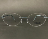 Silhouette Brille Rahmen 5521 FB 5040 Blau Rund Cat Eye Rahmenlose 52-17... - $172.11