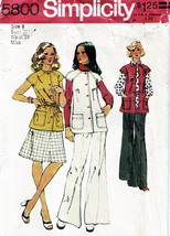 Misses&#39; VEST, SKIRT &amp; PANTS Vintage 1973 Simplicity Pattern 5800 Size 8 - £7.86 GBP
