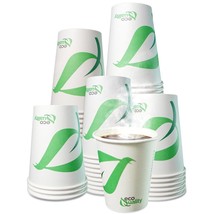 10oz Compostable Biodegradable Disposable White Paper Hot Cold Coffee Cup 1000pc - £125.22 GBP