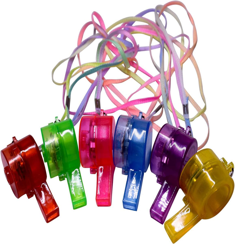 M.Best 12 Pack LED Light up Glow Whistles with Lanyard Necklace Glow in the Dark Item image 5