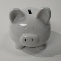 Ceramic Piggy Bank Small but Heavy White Pig 5 in long 4 in wide 4.5 in ... - $12.90