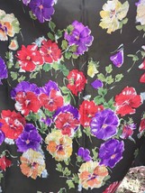 Vtg Brown Florals Silk Scarf Ben Goodman &amp; Sons Inc. Made in Italy Rolled Edges - £15.40 GBP