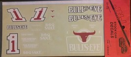 JNJ 1/24 1 Bulls Eye BBQ Bodine Bouchard Chevy Stock Car Waterslide Deca... - $5.89