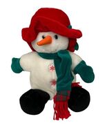 Vintage Commonwealth Stuffed Snowman Toy Plush Red Hat Mitts Scarf Chris... - $34.56 CAD
