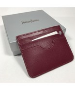 Neiman Marcus Crosshatched Leather Slim Card Case/Wallet.Red Wine - £20.46 GBP