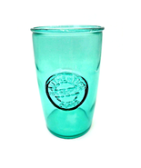 Authentic 100% Recycled Turquoise Clear Tumbler Drinking Glass Cup Embossed - €10,29 EUR
