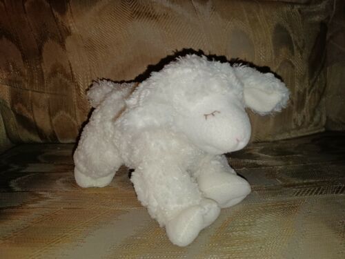 Primary image for Baby Gund Lamb Rattle Plush Lovey 8" White Winky Stuffed Animal Infant Toy...