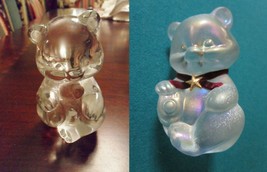 Fenton Glass Birthday Bear Paperweight, Purple Heart / Gold Star Pick 1 - £39.93 GBP