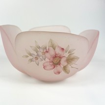 Viking Pink Satin 4 Petal Bowl Blossom Decorated - $24.74