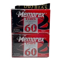 Memorex Dbs Normal Bias 60 Minute Audio Cassette Tapes 2-PACK Sealed Vintage - £6.24 GBP