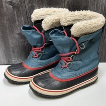Sorel Winter Snow Boots Woman Size 7 Waterproof Carnival Turquoise Blue Red - £61.72 GBP