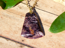 Natural Charoite Pendant and Necklace Rare Polished Stone for Energy Hea... - £45.42 GBP