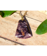 Natural Charoite Pendant and Necklace Rare Polished Stone for Energy Hea... - $58.00