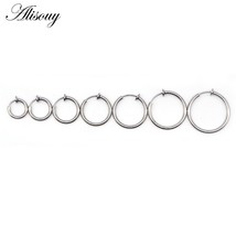 Alisouy 1pc Fake Nose Ring Punk Lip Nose Clip On Fake Septum Piercing No... - £9.20 GBP