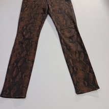 PAIGE W6510 Women's Hoxton Ultra Skinny Coated Brown Snake Print Jeans Size 30 image 9