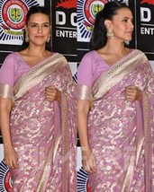 Neha Dhupial Look inspired Finest Banarasi Silk Saree with Zari Meenakari Weavin - £57.95 GBP