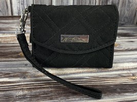 VERA BRADLEY Black Quilted Credit Card ID Wallet / Wristlet - $9.74