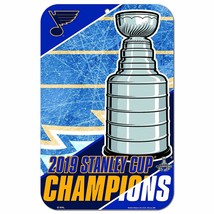NHL St. Louis Blues 2019 Stanley Cup Champions 10 3/4&quot; by 16 1/2&quot; Wall Sign - £19.62 GBP