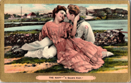 Vtg Postcard The Navy, &quot;A Sailor Knot.&quot;  Romance, c1909,  Postmarked 1910 - £7.69 GBP