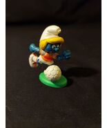 Smurfs 20163 Smurfette Soccer Smurf Green Stand Vintage Figure Toy PVC F... - $18.50