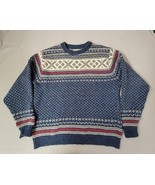 LL Bean Mens Vintage Nordic Pattern Wool Nylon Sweater Size XL Cable Kni... - £35.60 GBP