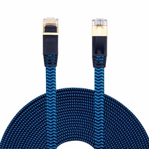 Cat 7 Ethernet Cable 65 Ft Ethernet Cable Nylon Braided Cat 7 Flat Internet Netw - £29.60 GBP