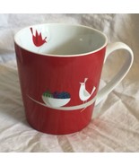 Starbucks  Coffee Mug Cup Bird Partridge Ornaments 2011 Christmas Red Large - £11.24 GBP