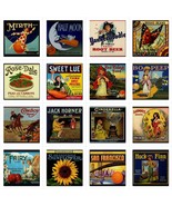 Vintage Food Ads Ceramic Tile Set of 16 Tiles Art Kitchen Backsplash Dec... - $5,144.68 MXN