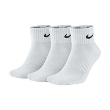 Nike Men&#39;s Cushion Quarter Socks (Pack of 3) - White/(Black) Medium  - $36.00