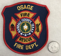 Osage Randall County Texas TX Fire Rescue Department Embroidered Patch 4... - £39.33 GBP