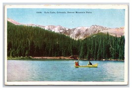 Boat on Echo Lake Denver Mountain Parks Colorado CO Linen Postcard E19 - £2.29 GBP