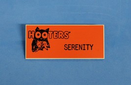 Hooters Restaurant Girls Serenity Orange Name Tag (Waitress Pin) - £11.94 GBP