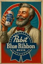 Pabst Blue Ribbon Beer Retro Vintage Sign 8x12 inches  Mancave Garage f - $452.20 MXN