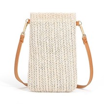 Wallet Women Diagonal Straw Woven Mobile Phone Clutch Bag Ladies Purse Summer Be - £13.86 GBP