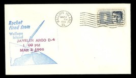 FDC Postal History NASA Rocket Fired Wallops Island VA Javelin Argo D4 Mar 1966 - £7.79 GBP