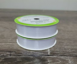 2 Rolls Floral Garden Sheer Ribbon, White. 5/8&quot; x18&#39; 6 Yds-Scrapbooks, G... - £9.09 GBP