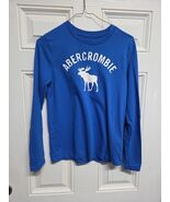 Abercrombie Kids Long Sleeve Shirt Sz 13/14 Blue Moose Logo - $9.41