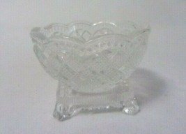 FOSTORIA CRYSTAL DEPRESSION GLASS FOOTED MASTER SALT BEADED SCALLOPED EDGE - $8.59