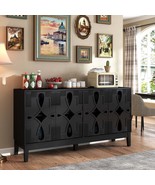 Mid Century Modern Sideboard Buffet &amp; TV Console | 60.5&quot; Black Storage C... - $6,897.20 MXN
