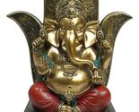 Hindu Elephant God Ganesha Seated On Hamsa Palm Hand of God Throne Figurine - $26.99