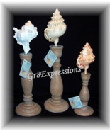 SEASIDE COLLECTION~SET of 3 DECORATIVE SEASHELL FINIALS - $19.95