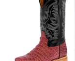 Kids Unisex Western Boots Alligator Belly Pattern Leather Pink Black Squ... - £44.64 GBP