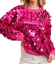 Blue B Payette Sequin Crew Neck Sweatshirt Size S - $33.66
